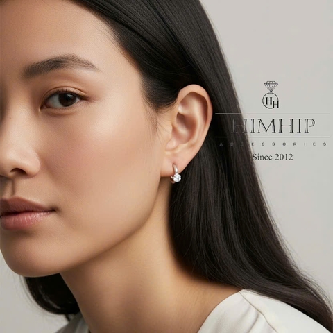 Khuyên Tai Nụ HimHip TiTan Khóa Vòng Nụ Phale Thanh Lịch 1.2cm