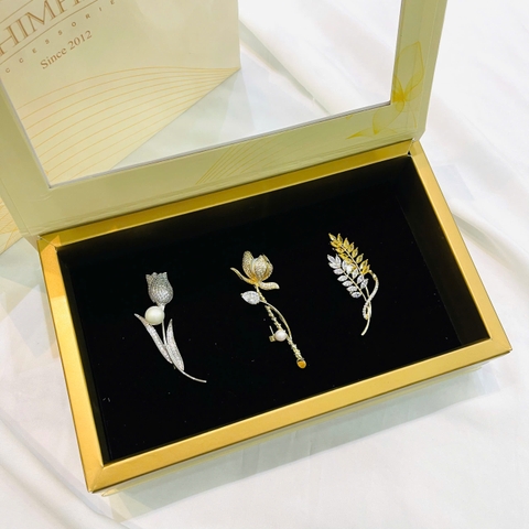 Set Cao Cấp HimHip Cài Áo Kèm Túi Hộp Thiệp - 1047