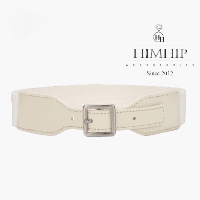 Dây Lưng HimHip Da Thật Khoá Vuông Mix Chun Co Giãn 4x75.5cm