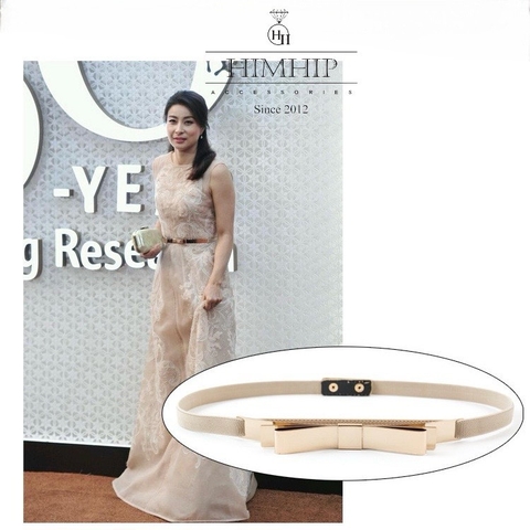 Dây Lưng HimHip Chun Mix Thanh Hợp Kim Hình Nơ Sang Trọng 1.5x68cm