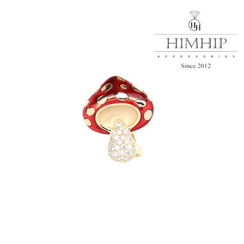 Trâm, Ghim Cài Áo Nhỏ HimHip Cây Nấm Dễ Thương HKCC Đính Phale 2x1.5cm