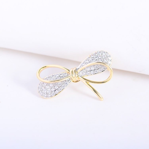 Pin Cài Áo HimHip Thắt Nơ Vàng Thanh Lịch HKCC Đính Phale 2.5cm