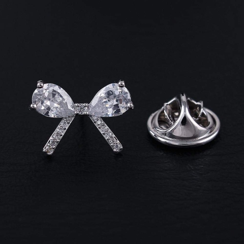 Pin Cài Áo HimHip Nơ Mini Sang Trọng HKCC Đính Phale 1x1.6cm