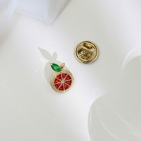 Pin Cài Áo HimHip Quả Cam Nhỏ Xinh Xắn HKCC Đính Phale 1*1,5cm