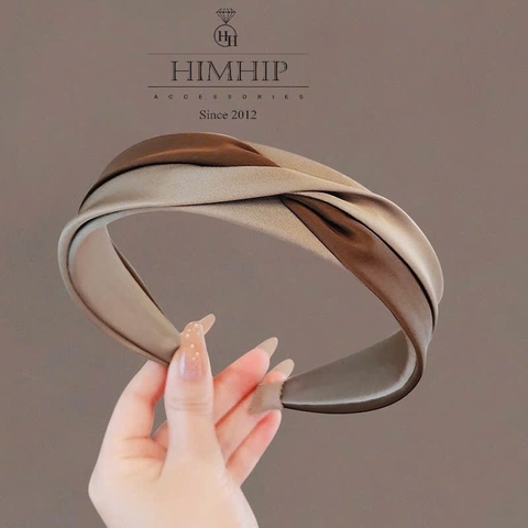 Bờm HimHip Vải Trơn 2 Màu Thắt Nơ Thanh Lịch 3cm