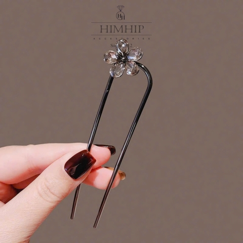 Trâm Cài Tóc HimHip HKCC Hoa Phale 5 Cánh 2.2cm Thanh Lịch 11*2.5cm Kèm Hộp Phụ Kiện Áo Dài