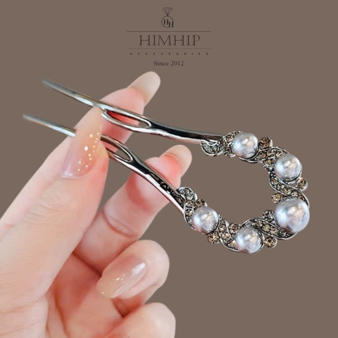 Trâm Cài Tóc HimHip HKCC Ngũ Phúc Châu Tài 12x3.8cm Kèm Hộp Phụ Kiện Áo Dài