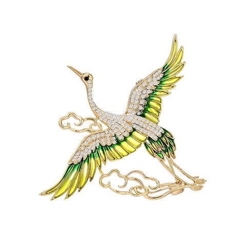 Trâm,Ghim Cài HimHip Hạc Trường Thọ HKCC Đính Phale 6*7,5cm