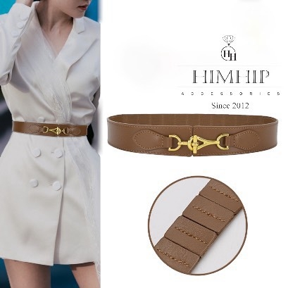 Dây Lưng HimHip Da Thật Mix Chun Khoá Móc Độc Đáo 4x67cm