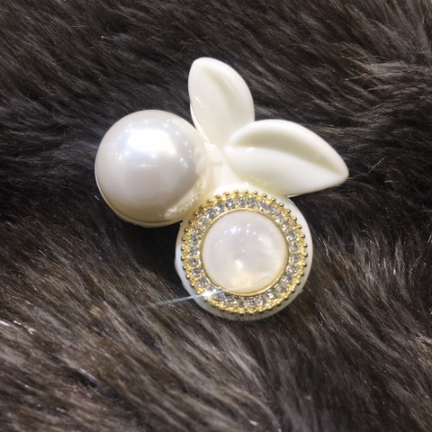 Kẹp Càng Cua HimHip Composite Đính Hạt Giả Trai Thanh Lịch 8 Răng 3.5x4.5cm