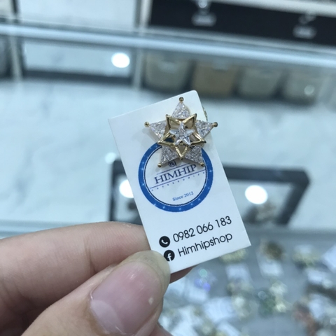 Pin Cài Áo HimHip Sao Kép Sang Trọng HKCC Đính Phale 1.5cm