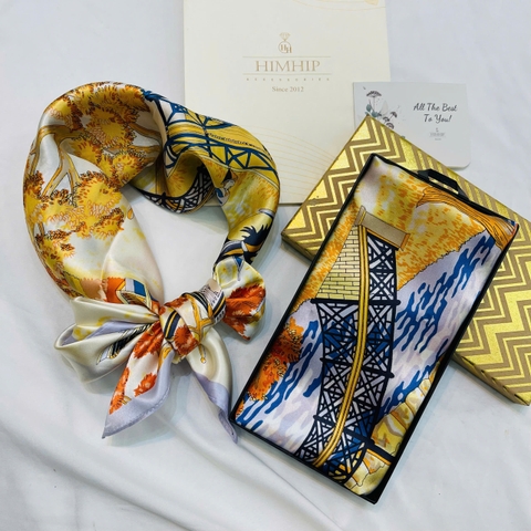 Khăn Lụa Cao Cấp HimHip 65x65cm Khăn Quàng Quà Tặng Khăn - 43