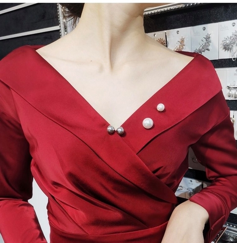 Trâm, Ghim Cài Xiên HimHip 2 Viên Hạt Giả Trai Đơn Giản HKCC 2cm