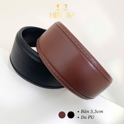 Bờm Tóc HimHip Bản To Phối Da Cá Tính 5.5cm