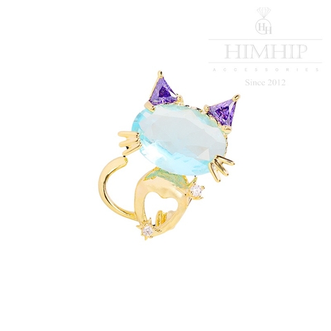 Trâm, Ghim Cài HimHip Mèo Con HKCC Đính Phale 2*2,5cm