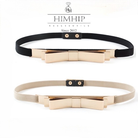 Dây Lưng HimHip Chun Mix Thanh Hợp Kim Hình Nơ Sang Trọng 1.5x68cm