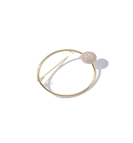 Trâm, Ghim Cài Áo HimHip Vòng Tròn Phối Charm Sang Trọng HKCC Đính Phale 4.5x4.5cm