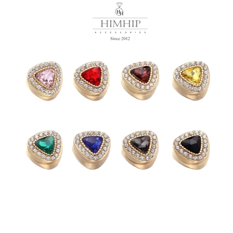 Pin Cài Tự Hít HimHip Đá Nhiều Màu Sang Trọng HKCC Đính Phale 1.5cm