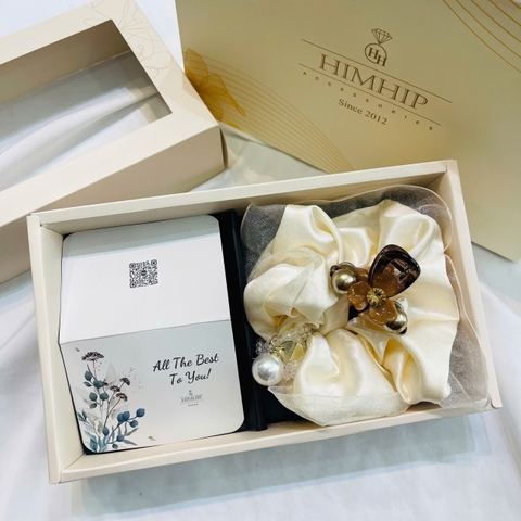 Set Quà HimHip Kẹp Càng Cua & Dây Buộc Tóc Kèm Túi Hộp Thiệp - 55