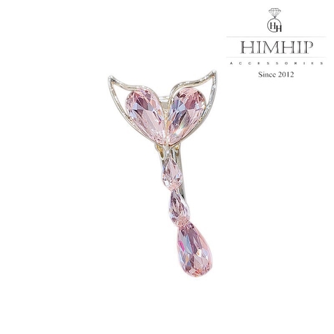 Kẹp Mái Mỏ Vịt HimHip Đính Đá Phale Dáng Đuôi Cá Sang Trọng 3x5.5cm