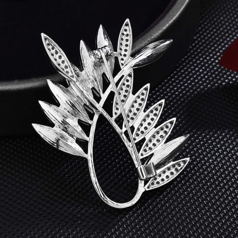 Trâm, Ghim Cài HimHip Lá Xanh Sang Trọng HKCC Đính Phale 3.5*4cm