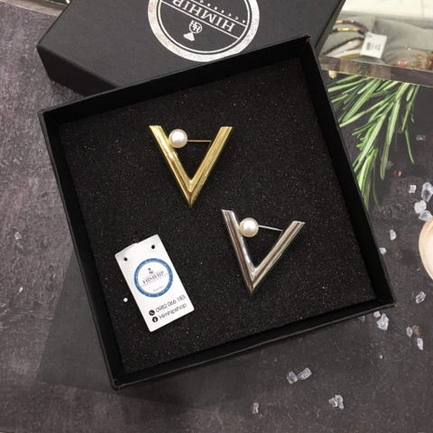 Trâm, Ghim Cài Áo HimHip Chữ V Thanh Lịch HKCC Mix Trai 3,5cm