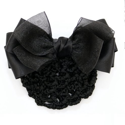 Kẹp Bối, Búi Lưới HimHip Phối Vải Voan Nơ To Thanh Lịch 7x13cm