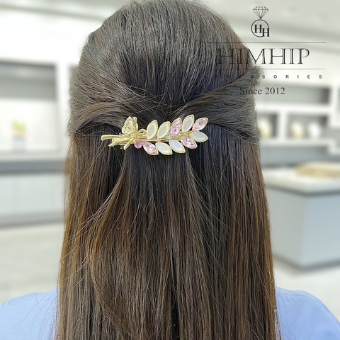 Kẹp Bấm HimHip HKCC Lá Nguyệt Quế Thanh Lịch 2x7cm