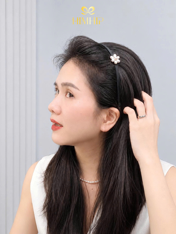 Bờm HimHip Đính Hoa Trai Thật Thanh Lịch 2cm