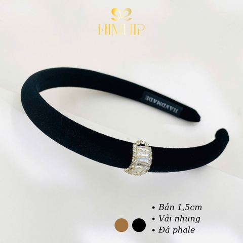 Bờm HimHip Vải Nhung Phối Sọc Phale Lấp Lánh 1.5cm
