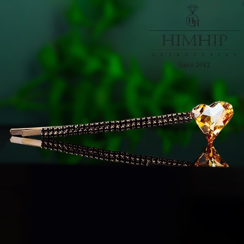 Kẹp Mái HimHip Đính Đá Phale Hình Trái Tim Đáng Yêu 0.5x9cm