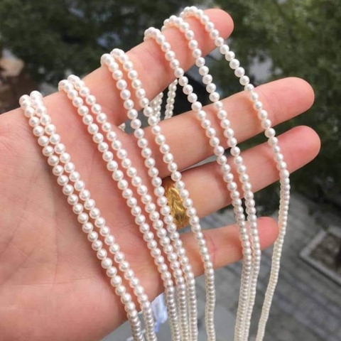 [Thiết Kế] Vòng Cổ HimHip Tinh Thể Ngọc Trai Dáng Ngắn Trẻ Trung 34+5cm