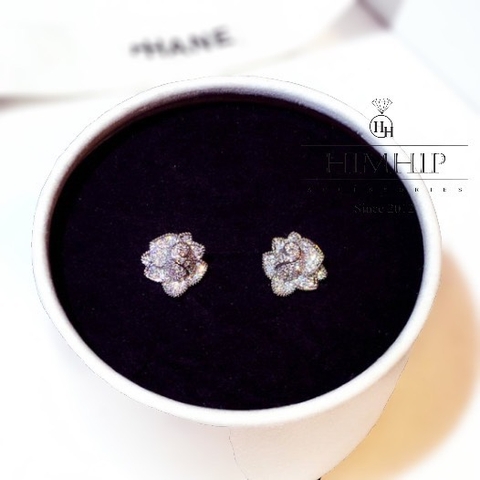 Khuyên Tai Nụ HimHip Hoa Hồng Thanh Lịch HKCC Đính Phale 1.5x1.5cm