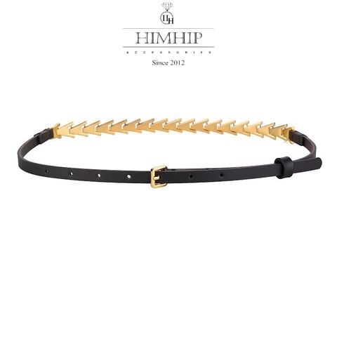 Dây Lưng HimHip Da Thật Phối Xích Vàng Sang Trọng 1x96cm
