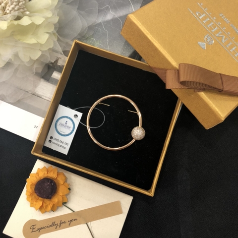 Trâm, Ghim Cài Áo HimHip Vòng Tròn Phối Charm Sang Trọng HKCC Đính Phale 4.5x4.5cm