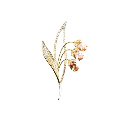 Trâm, Ghim Cài Áo HimHip Cành Hoa Chuông Sang Trọng HKCC Đính Phale 3*6cm