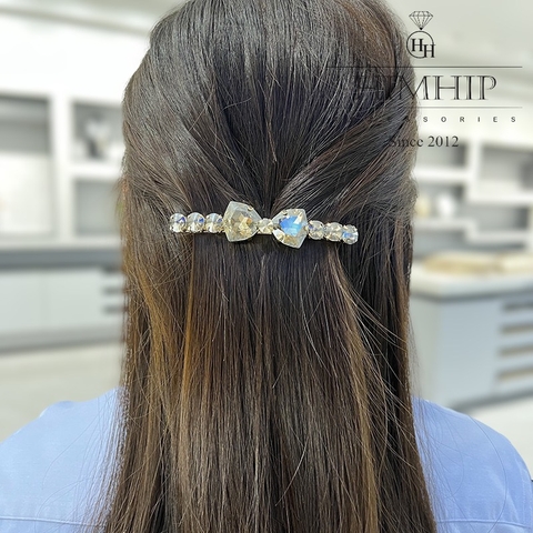Kẹp Bấm HimHip HKCC Đính Đá Nơ Thanh Lịch 0.5x8cm