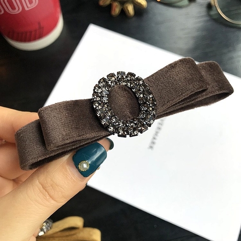 Kẹp Bấm HimHip Đính Phale Nơ Vải Nhung Thanh Lịch 2.8x9.5cm