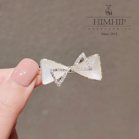 Kẹp Mái HimHip Đính Đá Phale Hình Chiếc Nơ Xinh Xắn 2x5cm