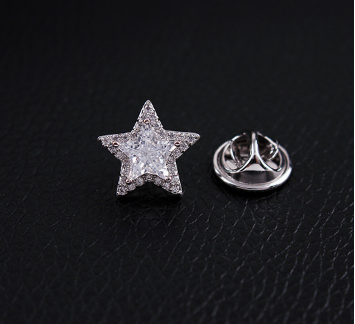 Pin Cài Áo HimHip Nam Nữ Ngôi Sao Trắng Sang Trọng HKCC Đính Phale 1cm