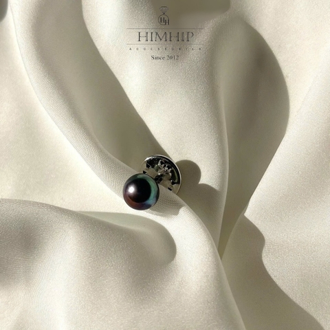 [Thiết kế] Pin Cài Áo HimHip HKCC Mix Trai Thật Đen 0.8x1.6cm (Màu kim loại ngẫu nhiên) HPBD