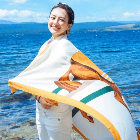 Khăn Vải Thô Mềm HimHip Khăn Choàng Đi Biển Quà Tặng Khăn