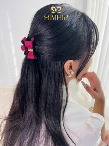 Kẹp Càng Cua Noel HimHip Composite Thắt Nơ Vải Sang Trọng