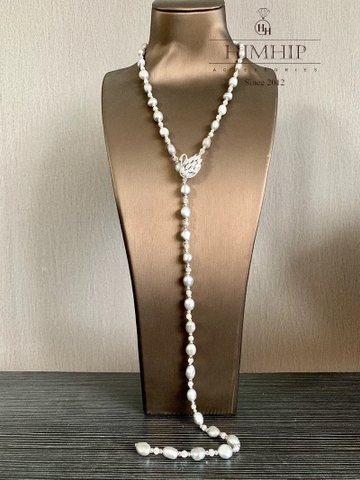 Vòng Cổ HimHip Trai Dị Khóa Mặt Thiên Nga Đính Phale Sang Trọng 79+0cm Phụ Kiện Áo Dài