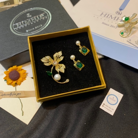 Set Khuyên Tai Kèm Cài Áo 28