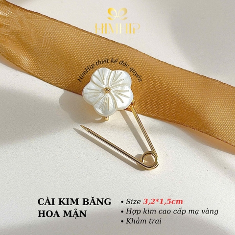 [Thiết kế] Trâm, Ghim Cài Áo Kim Băng HimHip HKCC Thanh Mận Hoa 3.2x1.5cm