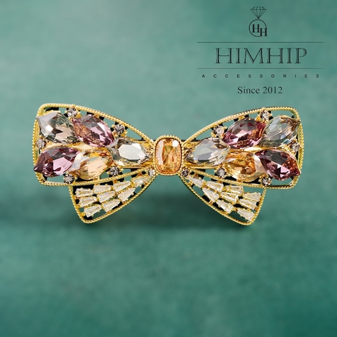 Kẹp Bấm HimHip HKCC Đính Phale Nơ Sang Trọng 3x7cm