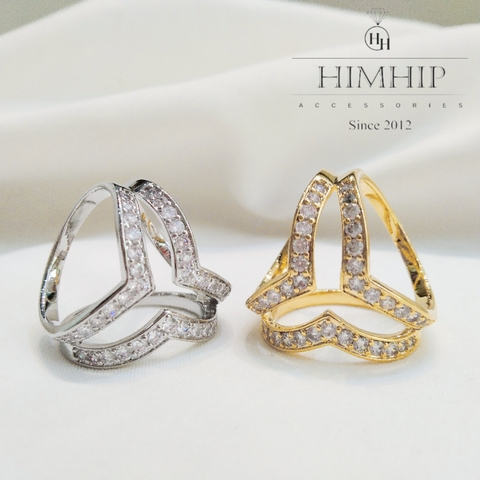 Cài Khăn 3 Chấu HimHip Size To Chữ T Sang Trọng HKCC Đính Phale 2x2.3cm