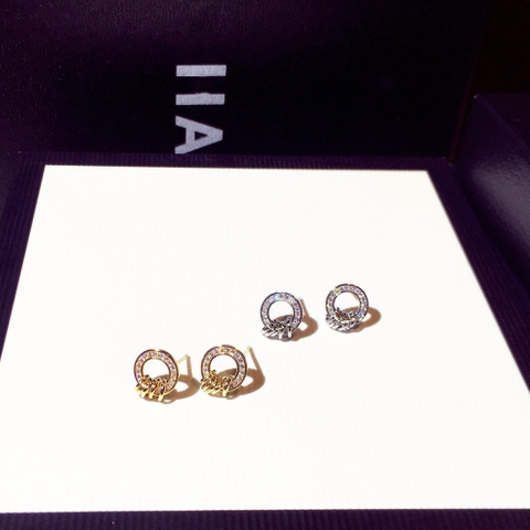 Khuyên Tai Nụ HimHip Dáng Tròn Vòng Tròn Nhỏ Thanh Lịch HKCC Đính Phale 0.8x1cm
