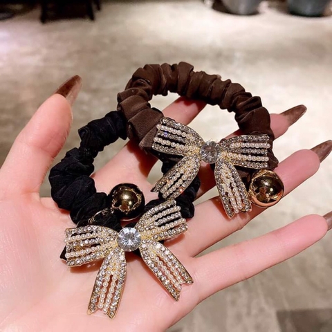 Dây Cột Tóc HimHip Mix Trai Thắt Nơ Đá Thanh Lịch 2cm